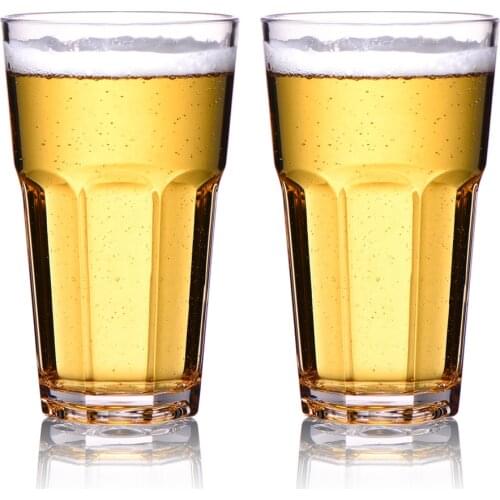 Transparent Beer Mug Tritan Plastic Drinking Glass Whiskey Glass Bar Wine Glasses 4pcs