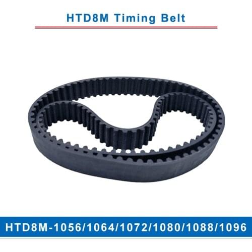 Timing belt HTD8M-1056/1064/1072/1080/1088/1096 teeth pitch 8mm circular teeth belt width 20/25/30/40mm for 8M timing pulley