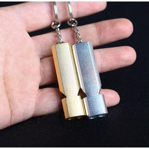 100pcs/lot Double Tube Whistle Whisted High Frequency Outdoor Survival Tool Dog Pet Training Stop Barking EDC Whistle lin4196