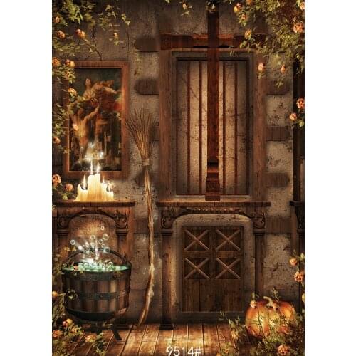 Magic Pumpkin Halloween Vinyl Studio Backdrop Computer Printed Photography Prop Photo Background for Kids Party Photo Shooting