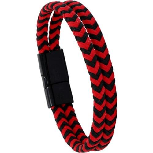 Punk Vintage Retro Fashion Leather Cuff Bracelet Magnetic Wristbands Simple Weave Charm Casual Bangle Wrap Unisex Hippie Jewelry