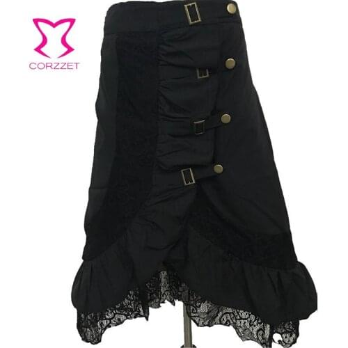 Summer New Style Lace Stitching Ladies Skirt Punk Rock Gothic Cloth Clubwear Party Skirt All-match Fashion Irregular Long Dress