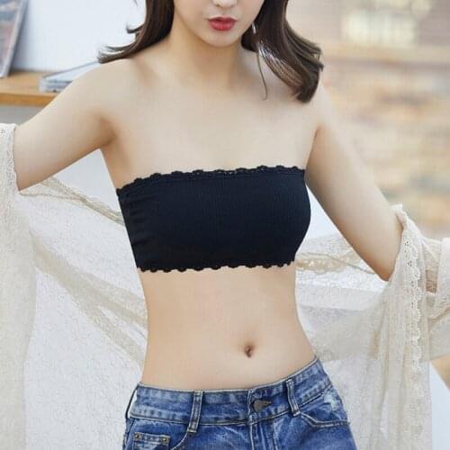 Sexy Crop Top Lace Bralette Women Strapless Tube Bras For Ladies Stretch Bandeau Bra Female 2020 Fashion Tank Bustier