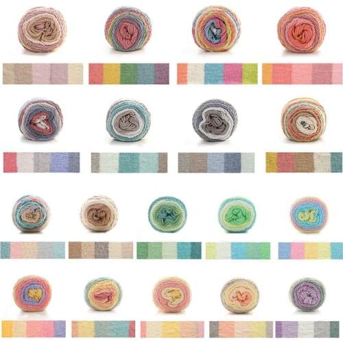 100g Rainbow Cotton Knitting Yarn 5 Strand Hand-Woven Crochet Thread for Blanket