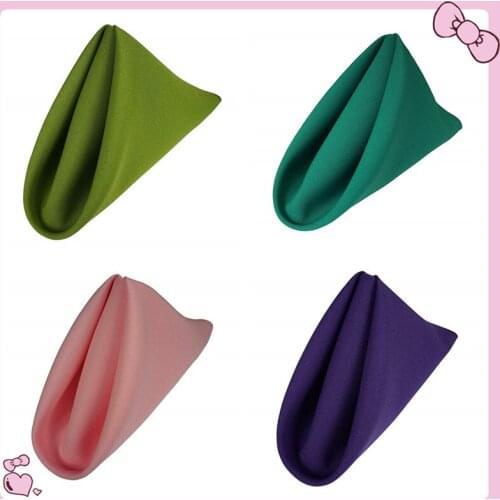 50cm×50cm Hunter green Polyester Plain Table Napkins For Wedding Party Hotel Home Decor