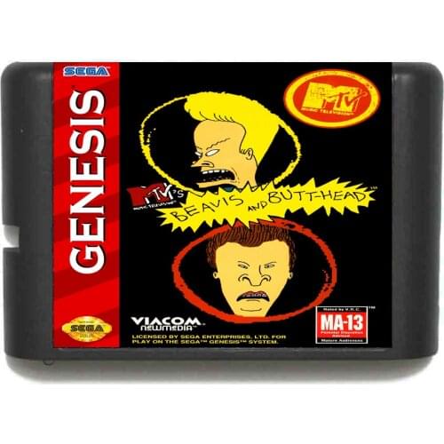 Beavis and Butt-head 16 bit MD Game Card For Sega Mega Drive For Genesis