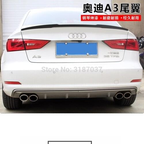 For Audi A3 Spoiler 2012 2013 2014 ABS Plastic Unpainted Color Rear Roof Spoiler Wing Trunk Lip Boot Cover Car Styling