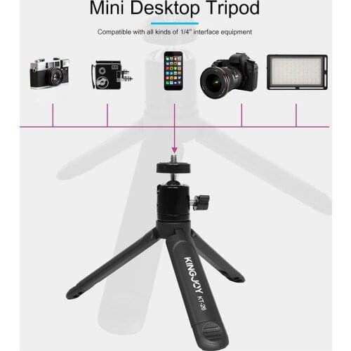 Flexible Mini Tripod Tabletop Phone CameraTripod with 360 Degree Ball 2-Section Selfie Stick Head for Vlogging Live Streaming