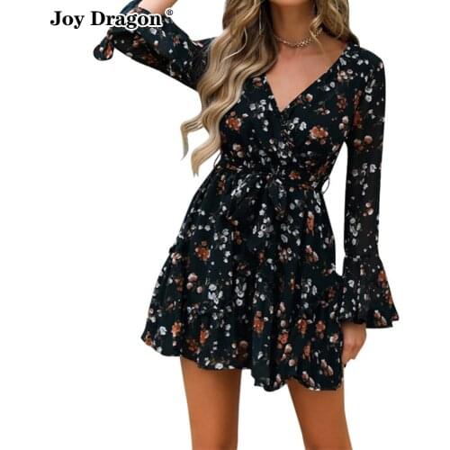 Joy Dragon Long Sleeve Summer Dresses