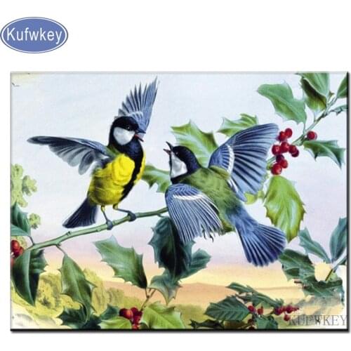 Crystal diamond Mosaic Painting Two Birds DIY diamond painting full square round resin Diamonds Embroidery kingfisher love gift