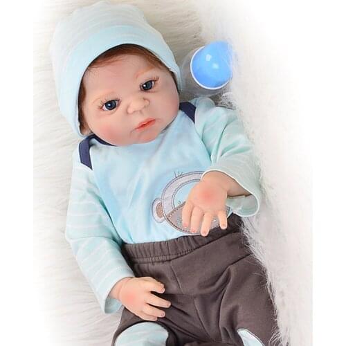 NPK Doll 56CM Full Body SIlicone Reborn Babies Doll Bath Toy Lifelike Newborn alive boy Baby Doll Bonecas Bebes Reborn