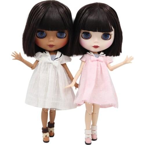 ICY DBS Blyth doll 1/6 bjd brown hair with white/dark skin customized matte face nude Joint body BL9128