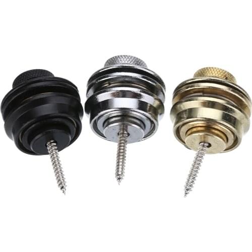 Mayitr 1PC Skidproof Chrome Plated Flat Head Guitar Strap Lock For Electric Guitar Acoustic Bass Guitar Straplocks 3 Colors