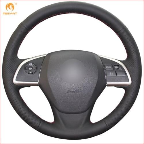MEWANT Black Artificial Leather Car Steering Wheel Cover for Mitsubishi Outlander 2013 2014 Mirage 2014 ASX L200 2015 2016 Parts