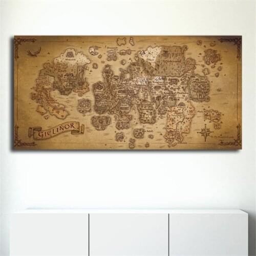 Dark Souls Map Of Gielinor Wall Art Canvas Poster And Print Canvas Painting Decorative Picture For Bedroom Modern Home Decor HD