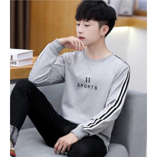 New Long sleeve Men T-shirt Round Neck Sweater In Autumn And Winter Mens Fashion Base Coat Mens Upper Garment