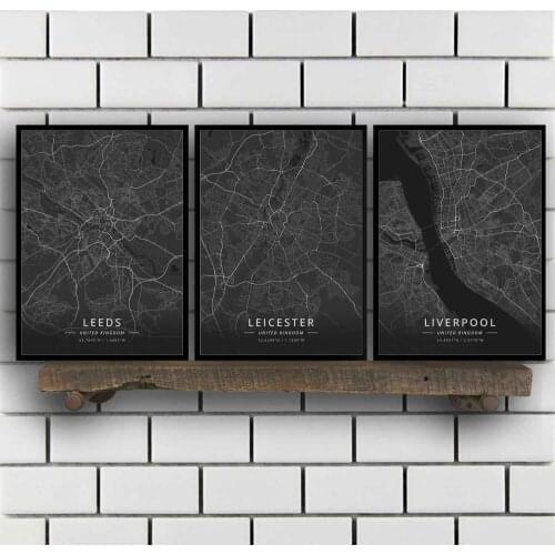 Leeds Leicester Liverpool Luton Manchester Mansfield Middlesbrough Milton Keynes Northampton United Kingdom Poster
