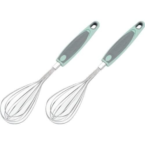 Mixing and Dough Mixer ,Stainless Steel Whisk Egg Whisk Wire Whisk Egg Beater Soft Grip for Kitchen,Green