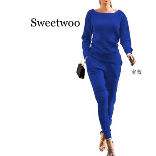 Sping 2 Piece Set Women Sweatshirt+Pants Suit Tracksuits Long Sleeve Casual Outfit
