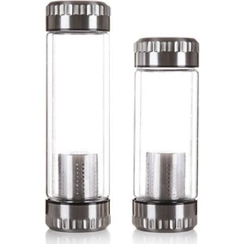 Double Wall Glass Water Bottle Infuser Filter Puer Tea Cup Teacup Car Travel Outdoor Creative Drinkware Gift