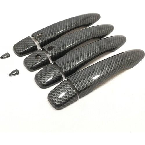 ABS Carbon fibre style For Nissan Pulsar 2015 2016 2017 Accessories Car door protector Handle Decoration Cover Trim Sticker