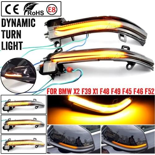 LED Dynamic Turn Signal Blinker Sequential Side Mirror Indicator Light Lamp For BMW X1 F48 2016-2018 2 Series F45 F46 X2 F39