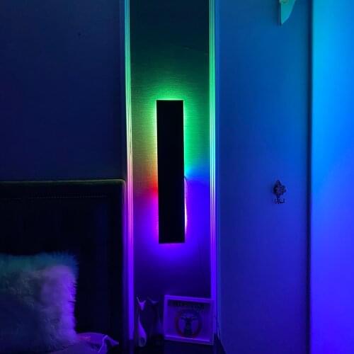 Nordic RGB LED Wall Lamp Living Room Decoration Wall Light Dimmable Remote Control Wall Lamp for Decorative Atmosphere Connect