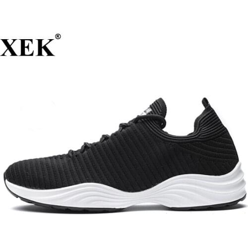 XEK New Breathable Mesh Running Shoes for Men Summer Male Walking Shoes Lightweight Men Sneakers GSS84