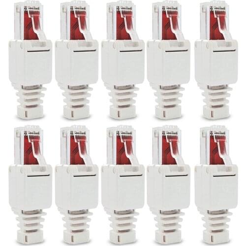 10 x Network Connectors Tool-Free RJ45 CAT6 LAN UTP Cable Plug Without Tools Cat5 Cat7 Installation Cable Patch Cable