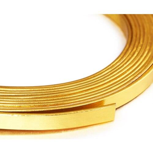 5 Roll Flat Aluminum Wire 3mm 5mm Metal Wire For DIY Jewelry Accessories Findings,about 2m/Roll,Goldenrod F50