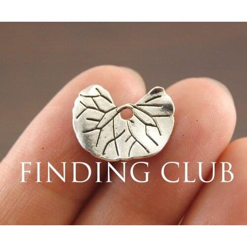 50 pcs Silver Color Leaf Charm DIY Metal Bracelet Necklace Jewelry Findings A1118