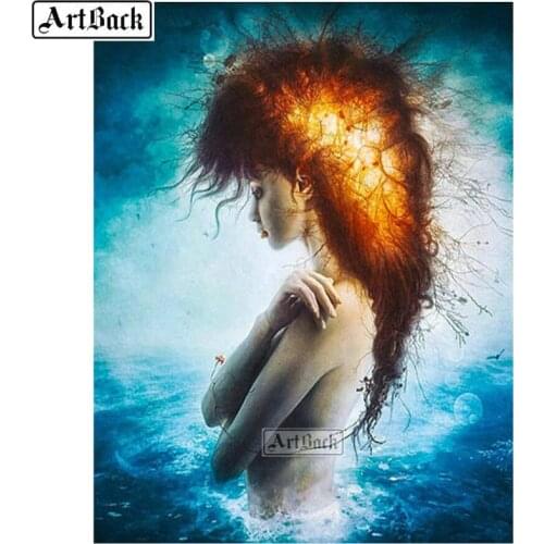 5d diamond painting woman sexy pattern cross stitch full square / round landscape resin diamond mosaic canvas art