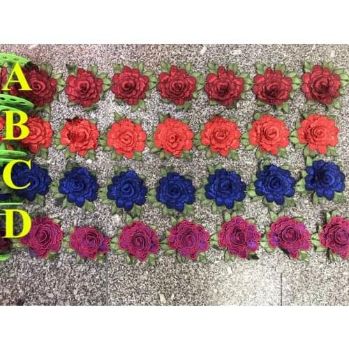 7-8cm dyed yarn embroidery fashion China folk style flower guipure lace trim, HFXP1030A