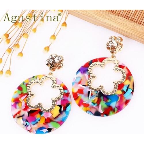 Agustina Bohemian Fashion Earrings Jewelry Drop Earrings For Women Punk Earring Dangle pendientes Acetate Green Girls Star kpop