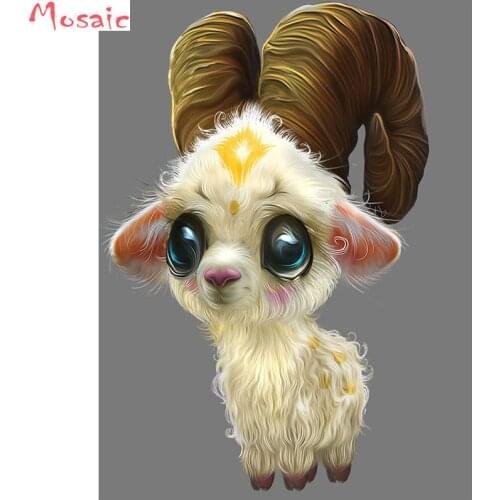 DIY Diamond Mosaic Cute Cartoon Goat Diamond Painting Animal Full Square Rhinestone Pictures Diamond Embroidery Cross Stitch