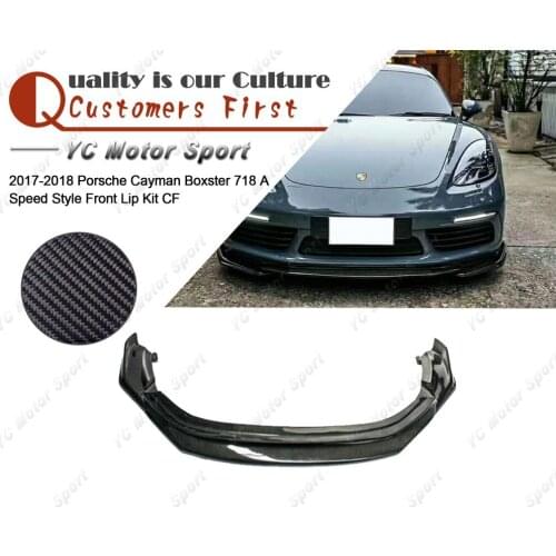 Car Accessories Carbon Fiber Arma Style Front Lip Kit 3pcs Fit For 2017-2018 Cayman Boxster 718 Front Bumper Lower Splitter Lip