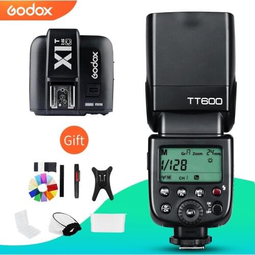 Godox TT600 2.4G Wireless Camera Flash Speedlite + X1T-C/N/F Transmitter Wireless Flash Trigger for Canon Nikon Fujifilm Olympus