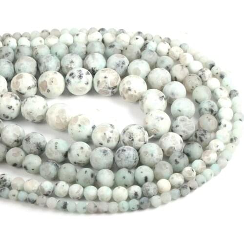 Natural Stone Beading Tianshan blue stone Round Loose BeadsIsolation beads For jewelry making DIY bracelet necklace accessories