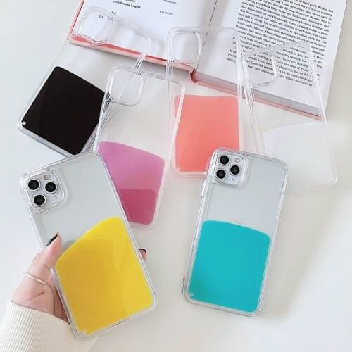 Jelly Liquid Quicksand Phone Case For iPhone12 11 Pro XS XR XS Max TPU+PC Anti-fall Back Cover for iPhone 6 6s 7 8 plus Fundas