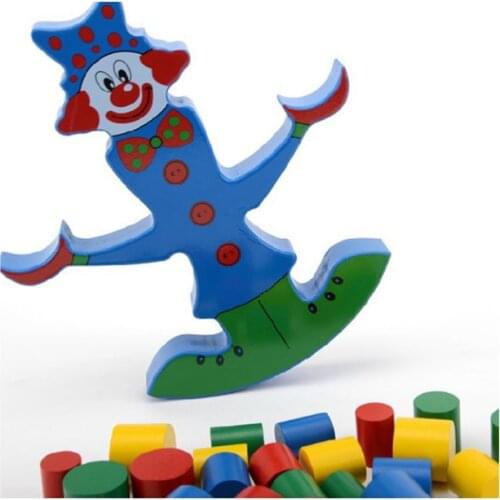 Baby Model Building Kit Clown Balance Wooden Game Toy Children Building Blocks Enlightenment Educational Toys