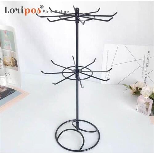 Double Layers Metal Necklace Chain Bracelet Rotation Display Holder Jewelry Display Stand Rack Wig Bracelet Hanger