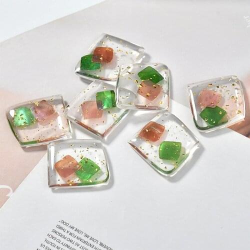 Symphony Shell Gold Foil Double-Sided Transparent Resin Special Shape DIY Earrings Jewelry Material Accessories