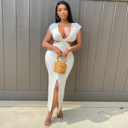 Elegant Solid Maxi Dress Women Sexy Sheath Cleavage Shorts Sleeveless Backless V-Neck Y2K Female Partywear Vestido De Mujer