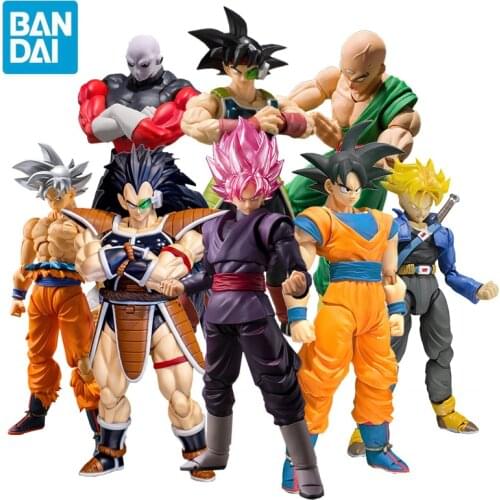 Original Anime SHF Collection Dragon Ball Super Saiyan Goku Vegeta Kuririn Trunks Action Figures PVC WORLD FIGURE COLOSSEUM