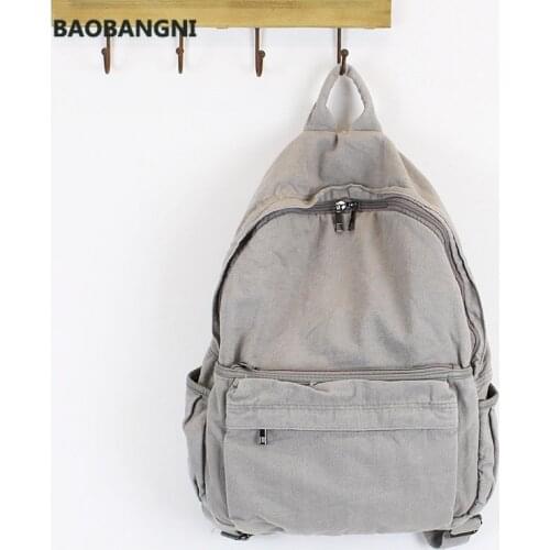 Canvas Casual Back To School Backpack Leisure Book Bag for Teenager Fashion Simple Design Fabric Daily Rucksack for Student