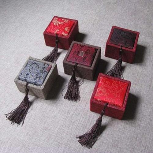 Chinese Vintage Jeelry Box Fashion Jewelry Gift Fringe Tassel Wooden Box Ring Necklace Ear Stud Wedding Boxes Random Pattern