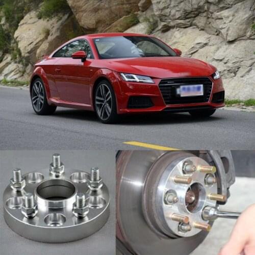 4pcs New Billet 5 Lug 14*1.5 Studs Wheel Spacers Adapters For Audi A3 8P 2007+/ A4 01-08/ A6 97-01/A8 D3 05-10/R8 07+/TT 06