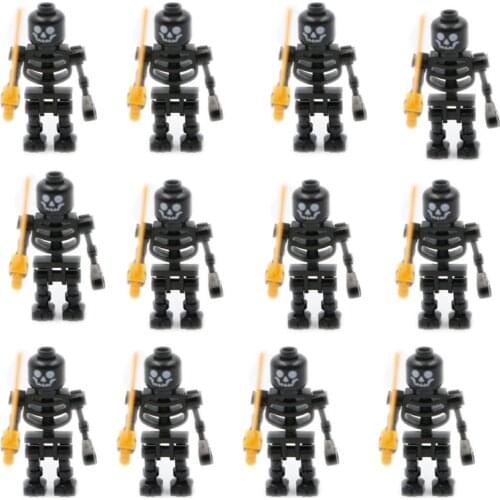 Ninja Skeleton Building Blocks Medieval Castle Knight Warriors Skeletons Strong Orcs Figures Collection Toy for Children Gifts