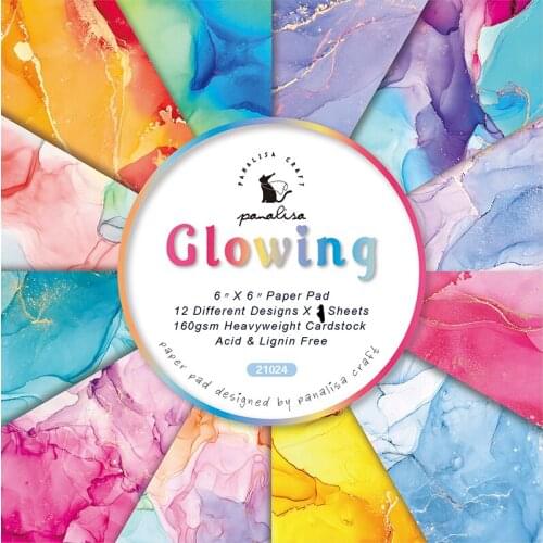 KSCRAFT 12 Sheets Glowing Scrapbooking Pads Paper Origami Art Background Paper Card Making DIY Scrapbook Paper Craft