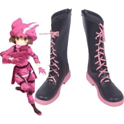 Sword Art Online Gun Gale Online LLENN Kohiruimaki Karen Cosplay Boots Shoes Custom Made